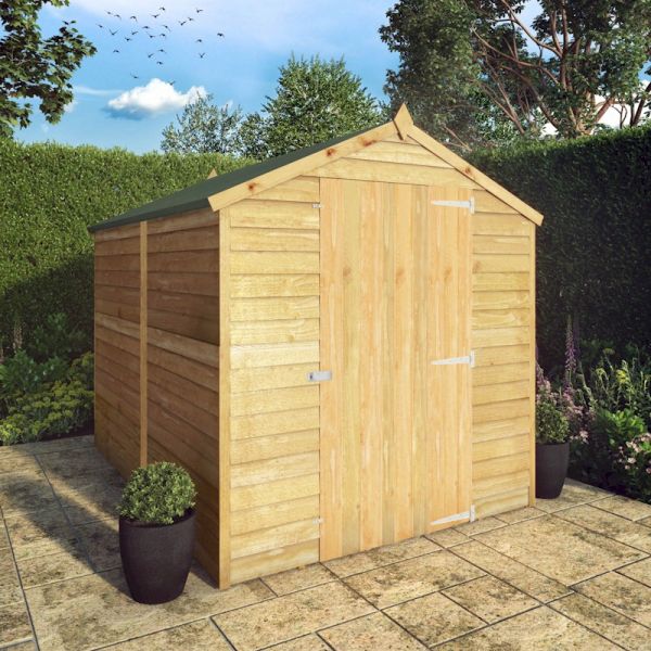 Mercia Overlap Apex Single Door Shed 8x6 - Windowless