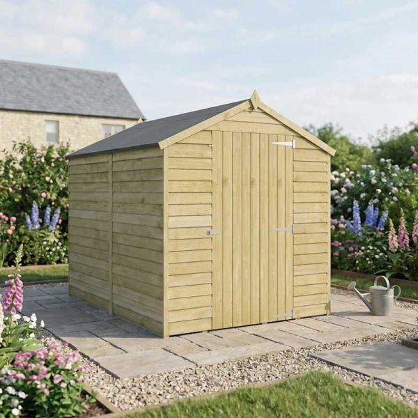 Mercia Overlap Apex Single Door Shed 8x6 - Windowless