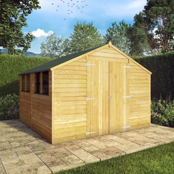 Mercia Overlap Apex Double Door Shed 10x10