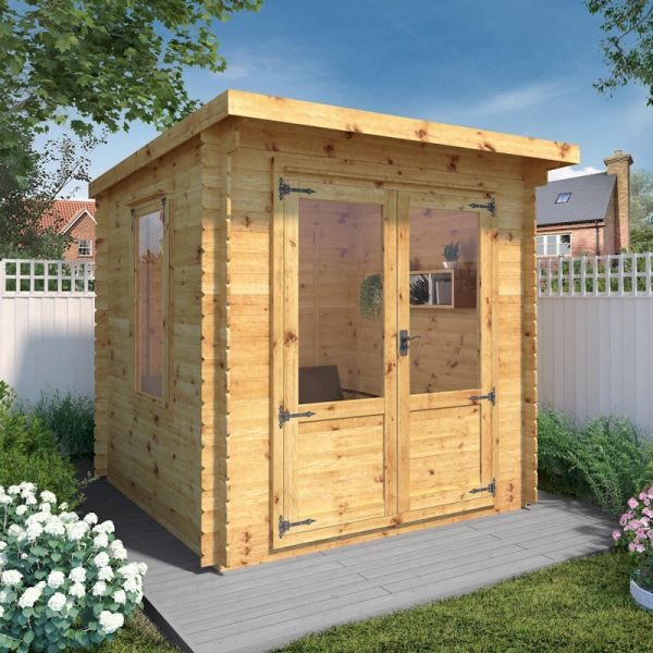 Mercia Pent Log Cabin 2.4m x 2.4m - 19mm