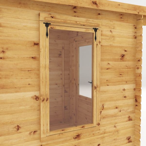 Mercia Pent Log Cabin 2.4m x 2.4m - 19mm