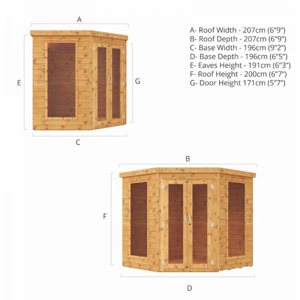 Mercia Premium Corner Summerhouse 7x7