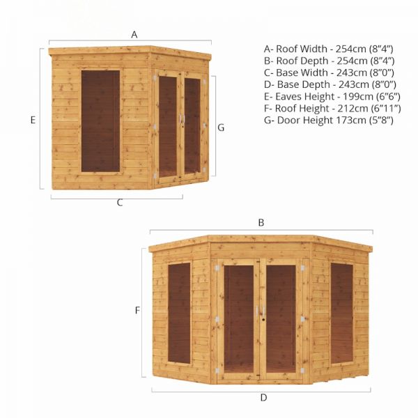 Mercia Premium Corner Summerhouse 8x8