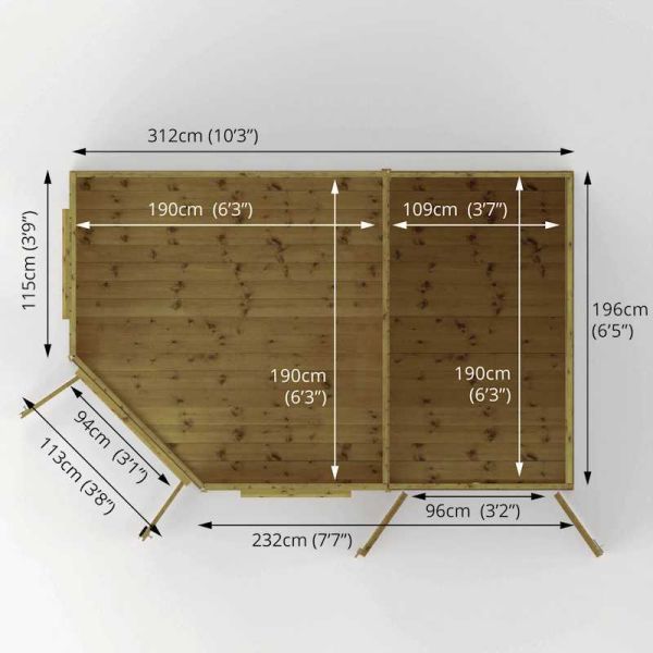 Mercia Premium Corner Summerhouse With Side Shed 7x11