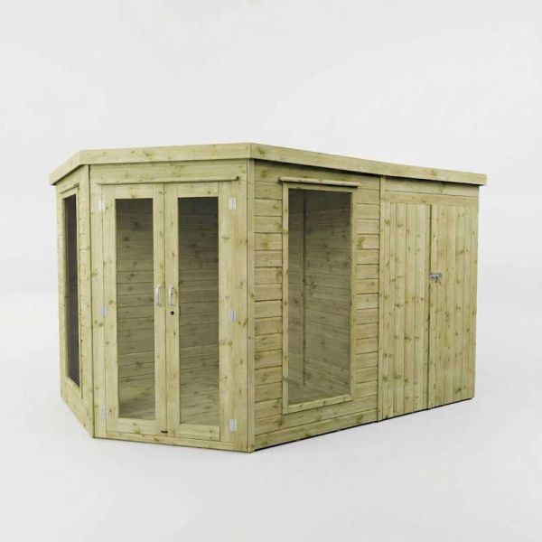 Mercia Premium Corner Summerhouse With Side Shed 7x11