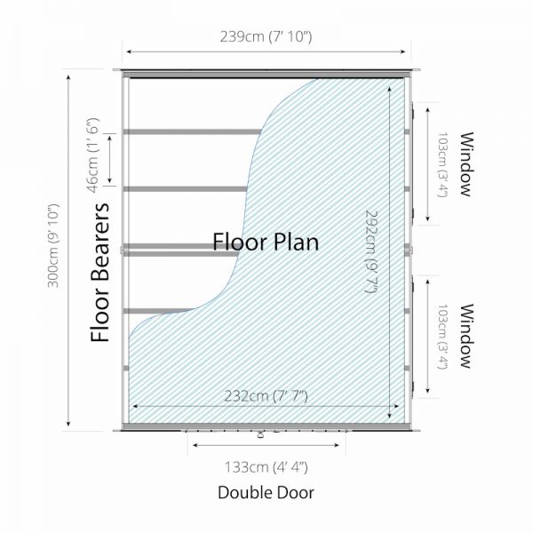 Mercia Premium Shiplap Dutch Barn Shed 10x8