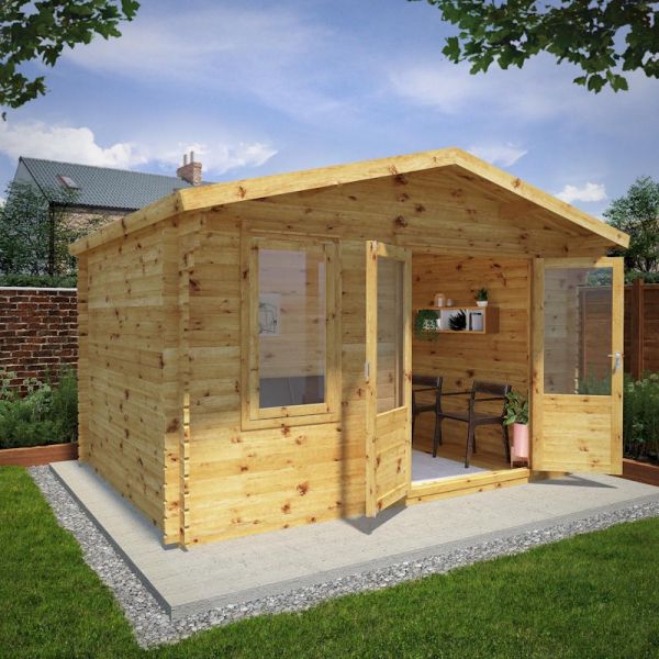 Mercia Retreat Log Cabin 4m x 3m - 28mm - Double Glazed