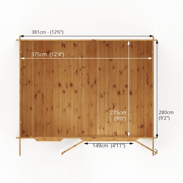 Mercia Retreat Log Cabin 4m x 3m - 28mm - Double Glazed