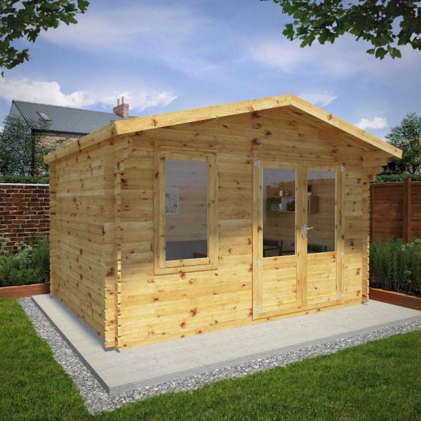 Mercia Retreat Log Cabin 4m x 3m - 34mm - Double Glazed