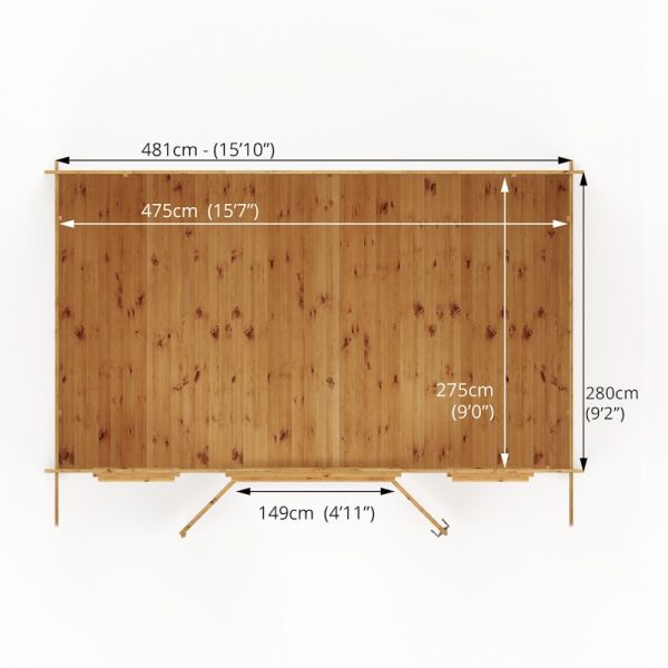 Mercia Retreat Log Cabin 5m x 3m - 28mm - Double Glazed