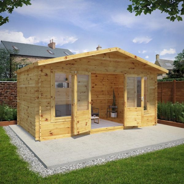 Mercia Retreat Log Cabin 5m x 3m - 44mm - Double Glazed