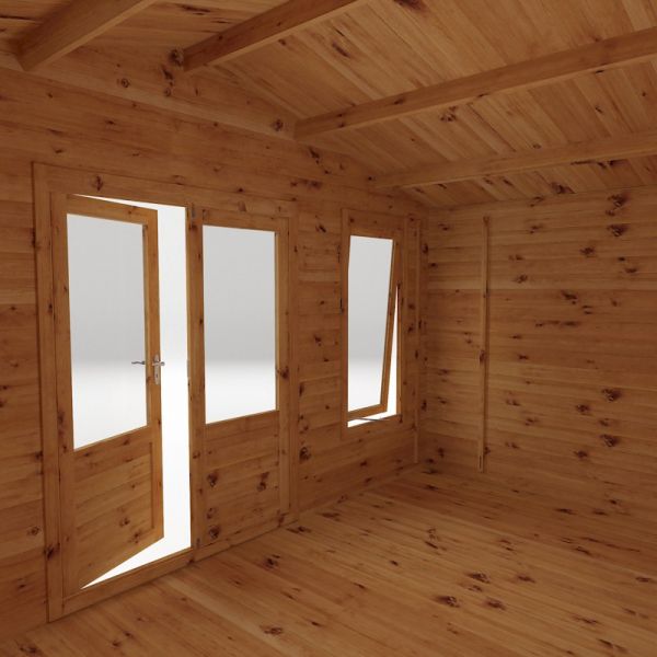 Mercia Retreat Log Cabin 5m x 3m - 44mm - Double Glazed