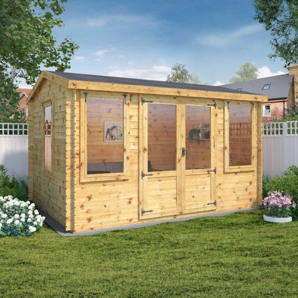 Mercia Reverse Apex Log Cabin 4m x 3m - 19mm