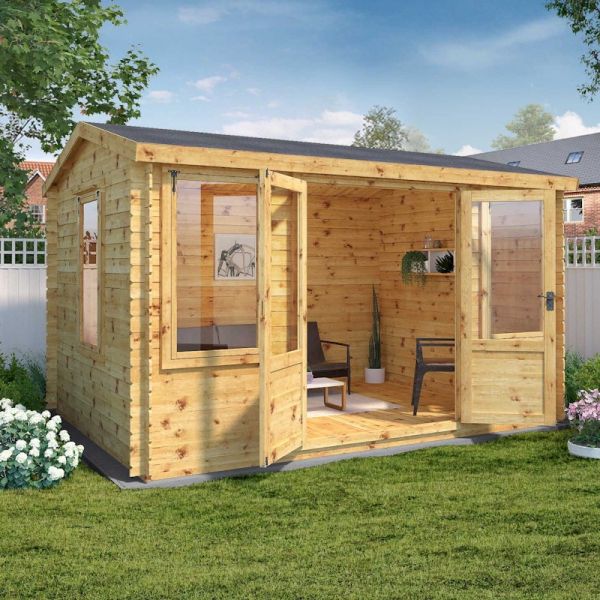 Mercia Reverse Apex Log Cabin 4m x 3m - 19mm