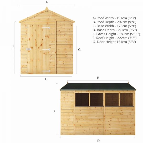 Mercia Shiplap Apex Shed 10x6