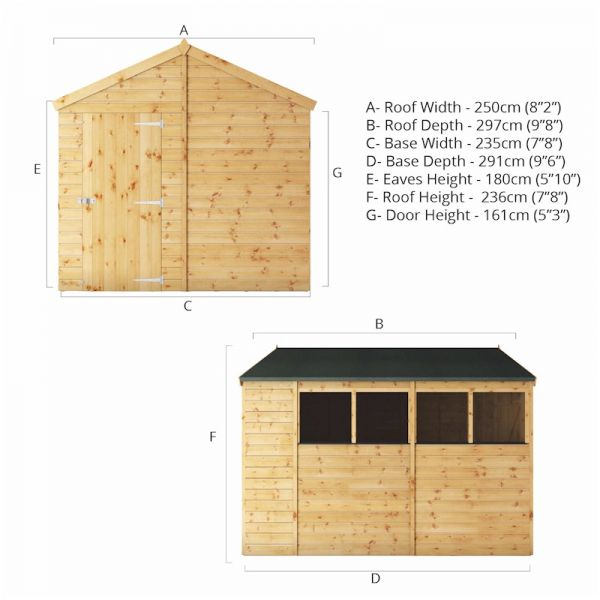 Mercia Shiplap Apex Shed 10x8