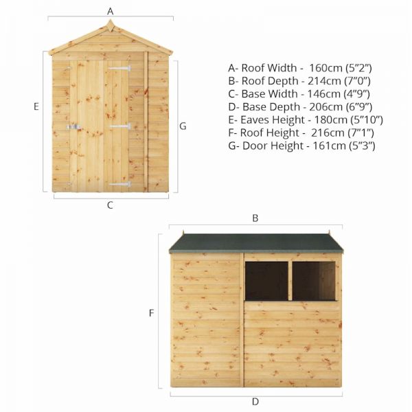 Mercia Shiplap Apex Shed 7x5