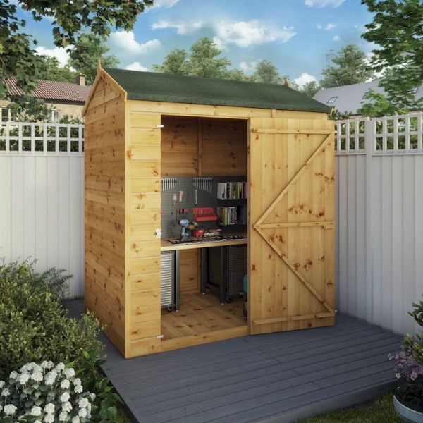 Mercia Shiplap Reverse Apex Shed 6x4 - Windowless