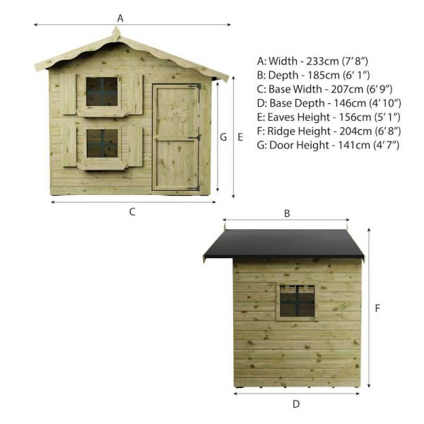 Mercia Snowdrop Cottage Double Storey Playhouse 7x5