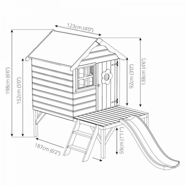 Mercia Snug Tower Slide Playhouse