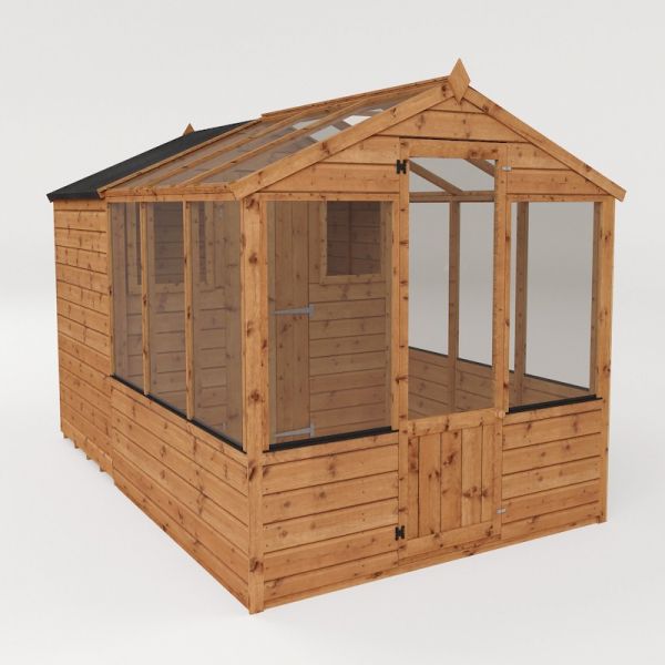 Mercia Traditional Apex Greenhouse Combi Shed 10x6