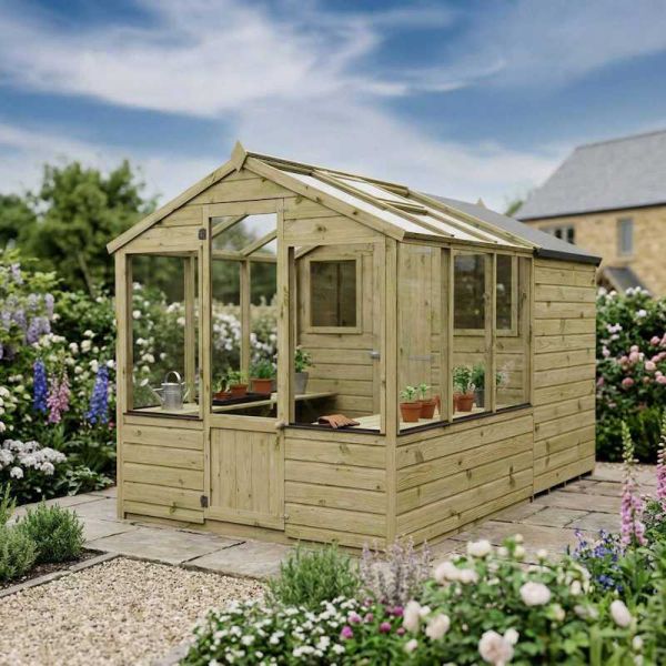 Mercia Traditional Apex Greenhouse Combi Shed 10x6