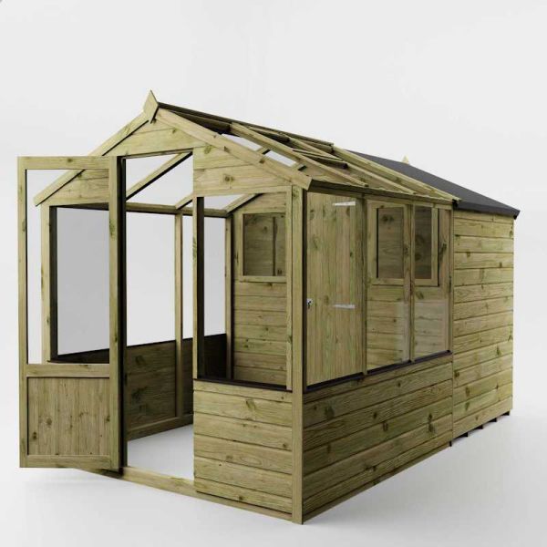 Mercia Traditional Apex Greenhouse Combi Shed 10x6