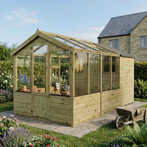 Mercia Traditional Apex Greenhouse Combi Shed 12x6