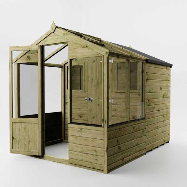 Mercia Traditional Apex Greenhouse Combi Shed 8x6