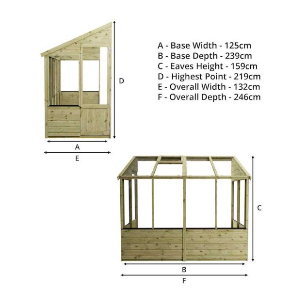 Mercia Traditional Lean To Greenhouse 8x4