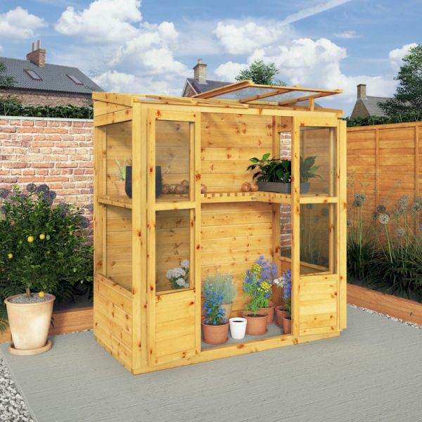 Mercia Traditional Tall Wall Greenhouse 6x3