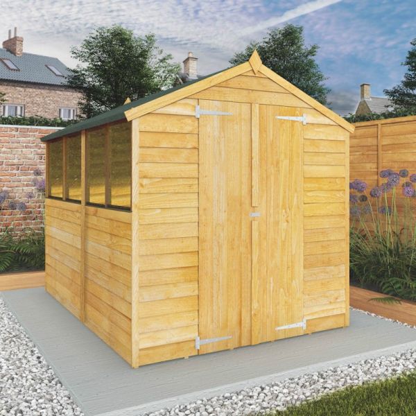 Mercia Value Overlap Apex Double Door Shed 8x6