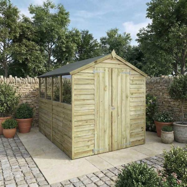 Mercia Value Overlap Apex Double Door Shed 8x6