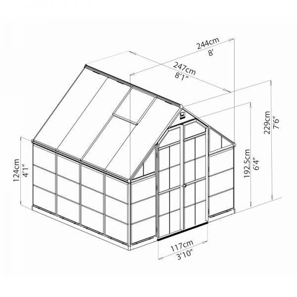 Palram - Canopia Balance 8x8 Greenhouse - Silver