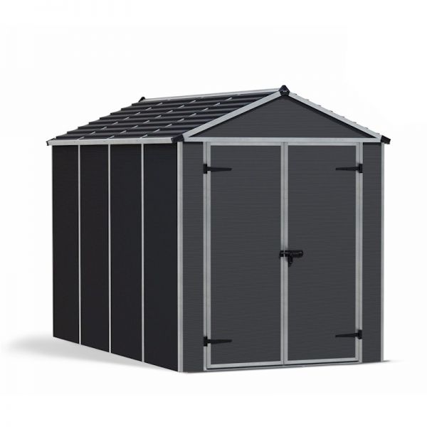 Palram - Canopia Rubicon 6x10 Dark Grey Plastic Shed