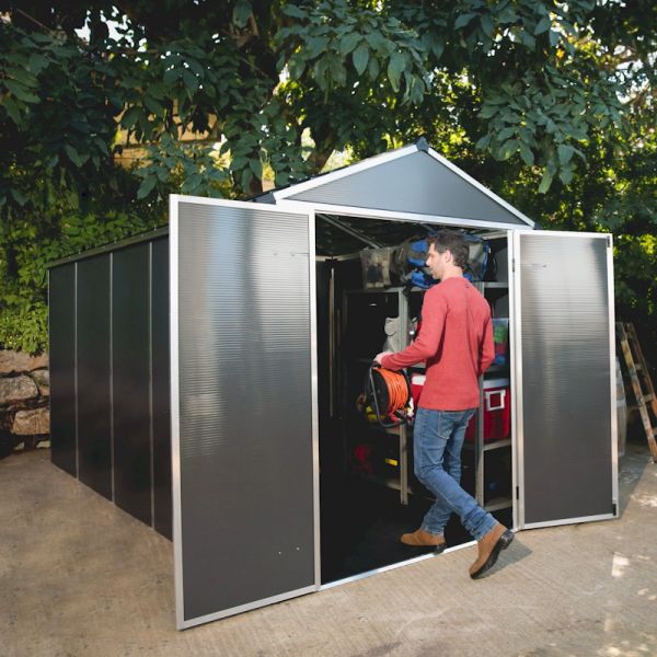 Palram - Canopia Rubicon 6x12 Dark Grey Plastic Shed