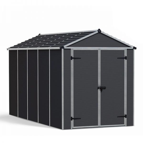 Palram - Canopia Rubicon 6x12 Dark Grey Plastic Shed