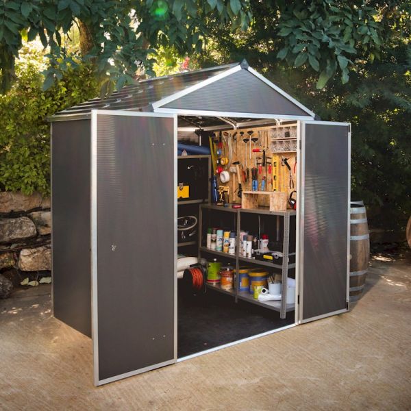 Palram - Canopia Rubicon 6x5 Dark Grey Plastic Shed