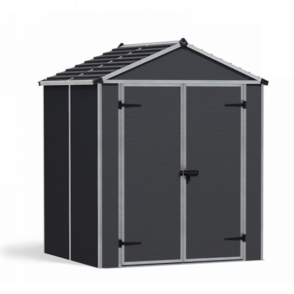 Palram - Canopia Rubicon 6x5 Dark Grey Plastic Shed