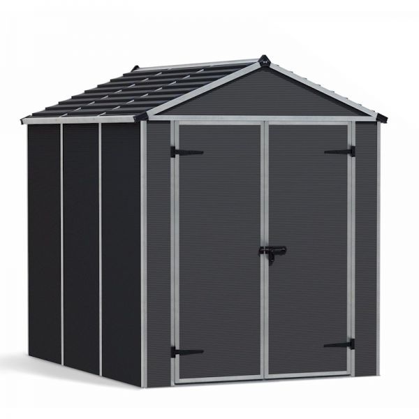 Palram - Canopia Rubicon 6x8 Dark Grey Plastic Shed