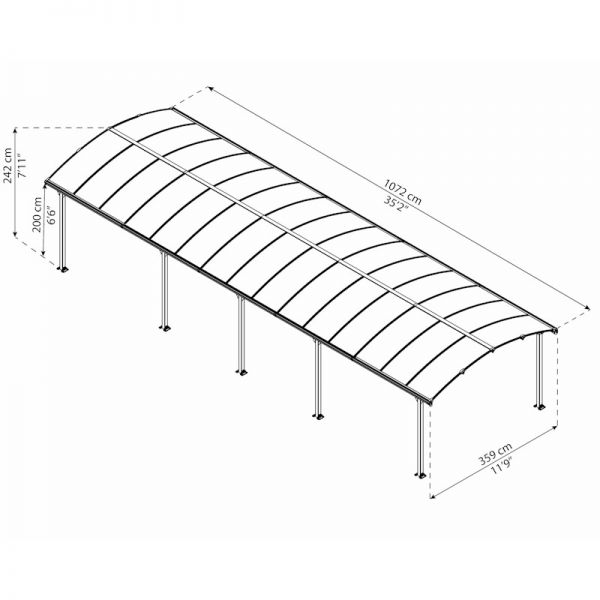 Palram - Canopia Carport Arcadia 10600 Grey