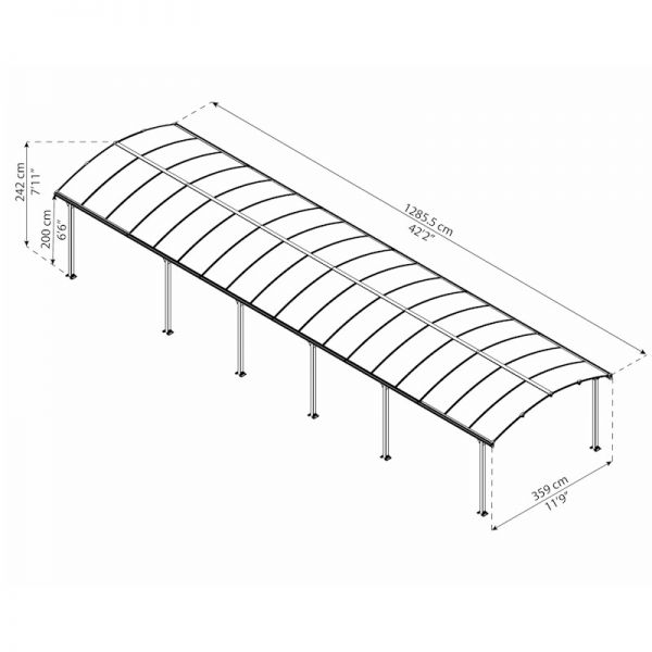 Palram - Canopia Carport Arcadia 12700 Grey