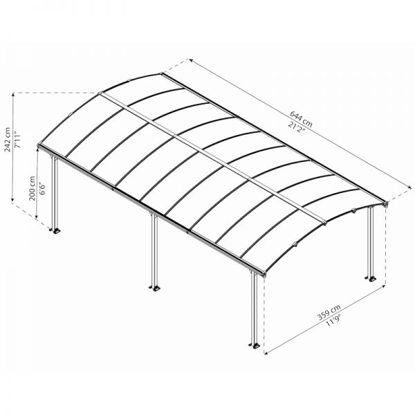 Palram - Canopia Carport Arcadia 6400 Grey