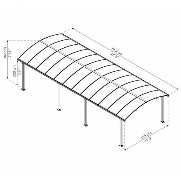 Palram - Canopia Carport Arcadia 8500 Grey