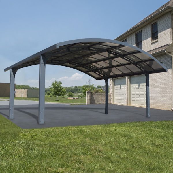 Palram - Canopia Carport Arizona Double Breeze Wings and Arch