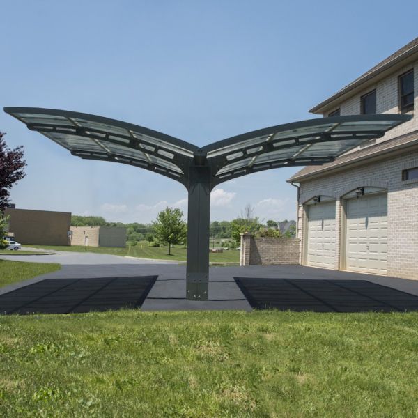 Palram - Canopia Carport Arizona Double Wave Wings and Arch