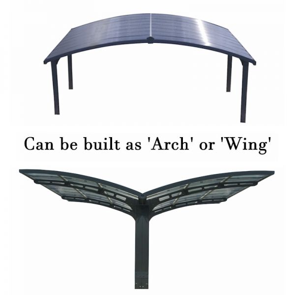 Palram - Canopia Carport Arizona Double Wave Wings and Arch