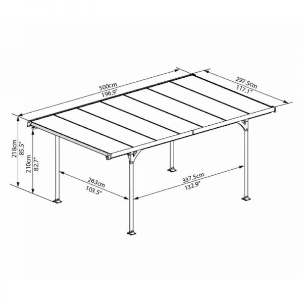 Palram - Canopia Carport Verona 5000 Grey