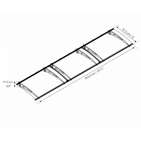 Palram - Canopia Door Canopy Altair 4500 Grey Clear