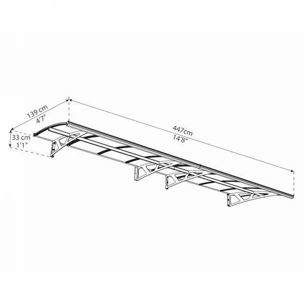 Palram - Canopia Door Canopy Amsterdam 4460 Grey Clear